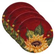 Набір тарілок для салату 22 см 4 предмета Соняшники на заході Certified International 22221-set