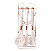 Набір кухонного приладдя на підставці 6 шт Граніт TS Kitchen YRUR7 білий