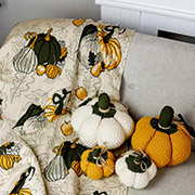 Плед в'язаний Щасливий гарбуз Прованс