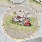 Серветка гобеленова великодня кругла 25 см LiMaSo Round1179M-25D