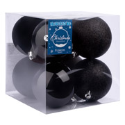 Набір ялинкових куль 8 см 8 шт Novogod'ko 974416 чорні