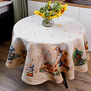 Скатертина гобеленова кругла Гарбузові гноми Прованс