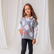 Жилетка для дівчинки Ромб Прованс сіра