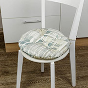 Кругла подушка на стілець Клітинка Прованс
