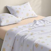 Постільна білизна Snowflakes Gold CS5 фланель Cosas простирадло на гумці