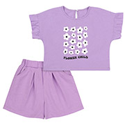Костюм для дівчинки КС779 футболка та шорти Бембі Q00-бузковий