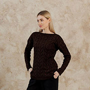 Джемпер жіночий в'язаний Ассоль з люрексом Art Knit шоколад