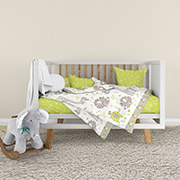 Постільна білизна для дитячого ліжечка Мадагаскар бязь Home Line 193594 кавово-салатовий