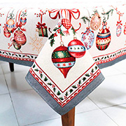 Скатертина гобеленова новорічна з люрексом Зимовий хоровод Villa Grazia Premium