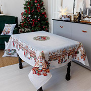Скатертина новорічна гобеленова прямокутна Carousel Прованс