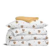Дитяча постільна білизна в ліжечко BEIGE HEARTS Cosas магнолія