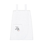 Махровий сарафан для сауни Home Line білий з вишивкою