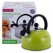 Чайник із свистком Kamille 2.5л KM-0679A зелений