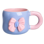 Чашка порцелянова з магнітом 400 мл Yiwu FM-52D блакитна з рожевим