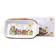 Прямокутна керамічна форма для запікання Kamille 2.4л 6303 з ротанговим кошиком