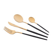 Набір столових приборів 4 предмети Gemini Lecco Ardesto AR0704LB золотисто-чорний