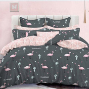 Комплект постільної білизни бязь люкс Selena Фламінго-2 сіре 100407