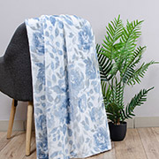 Флісовий плед Home Line блакитні квіти на молочному