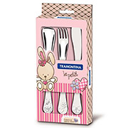 Набір столових приборів Tramontina Baby Le Petit pink / X3 66973/005