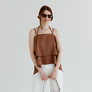 Топ Fashion Art Knit коричневий