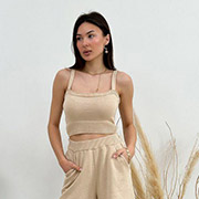 Топ в'язаний жіночий прямий Joy Art Knit бежевий