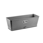 Горщик квітковий з автополивом прямокутний Stefanplast Liberty 50х18х16см 87508 сірий