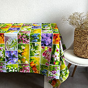 Скатертина бавовняна Весняні квіти 11550-11 рогожка Ecotton різнокольорова