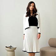 Спідниця-плісе в'язана міді Gabriel Art Knit білий