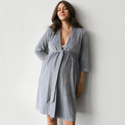 Велюровий халат для вагітних і годуючих мам Мамин Дім 25400 світло-сірий