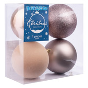 Набір ялинкових кульок 10 см 4 шт Novogod'ko 974427 шампань