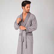 Халат чоловічий довгий велюровий Nusa NS-20695 gri сірий