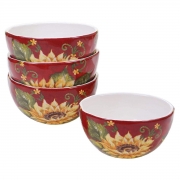 Набор пиал 15 см 4 предмета Подсолнухи на закате Certified International 22223-set