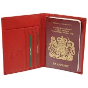 Шкіряна обкладинка для паспорта Visconti 2201 Polo red
