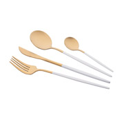 Набір столових приборів 4 предмети Gemini Lecco Ardesto AR0704LW золотисто-білий