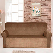 Велюровий чохол на тримісний диван Love you коричневий