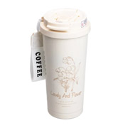 Термочашка з трубочкою та подвійним відкриванням 500 мл Flower Style Yiwu HP-14-52W біла