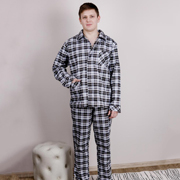 Піжама чоловіча фланелева Кліточка Art Knit синя