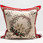 Декоративна новорічна гобеленова наволочка Villa Grazia Premium Вінок омели