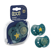 LOVI Пустушка силіконова динамічна 6-18 м-ців 2 шт. Stardust - зелена зелений