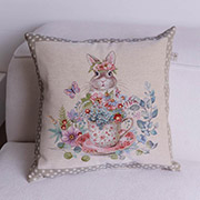 Декоративна гобеленова великодня подушка Заєць Чарівність Прованс