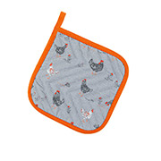 Прихватка кухонна Прогулянка з курчатами Home Line 183918 сірий-помаранчевий