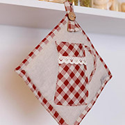 Прихватка кухонна Глечик червона клітинка Прованс