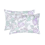 Набір із двох наволочок Весняний вечір бязь Home Line лілово-ментоловий