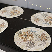 Салфетка новогодняя гобеленовая круглая Золотой праздник Прованс