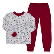 Піжама з інтерлоку для хлопчика Бембі ПЖ53 сіра червона