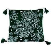 Наволочка декоративна в'язана Різдво Прованс зелена