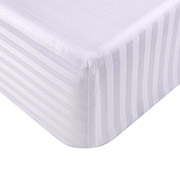 Простирадло страйп-сатин на гумці Iris Home Готель 1х1 білий