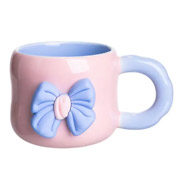 Чашка фарфорова з магнітом 400 мл Yiwu FM-52C рожева з блакитним