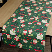 Доріжка бавовняна новорічна Санта на зеленому Прованс