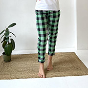 Штани піжамні жіночі F80P фланель Cosy зелено-чорні в клітинку